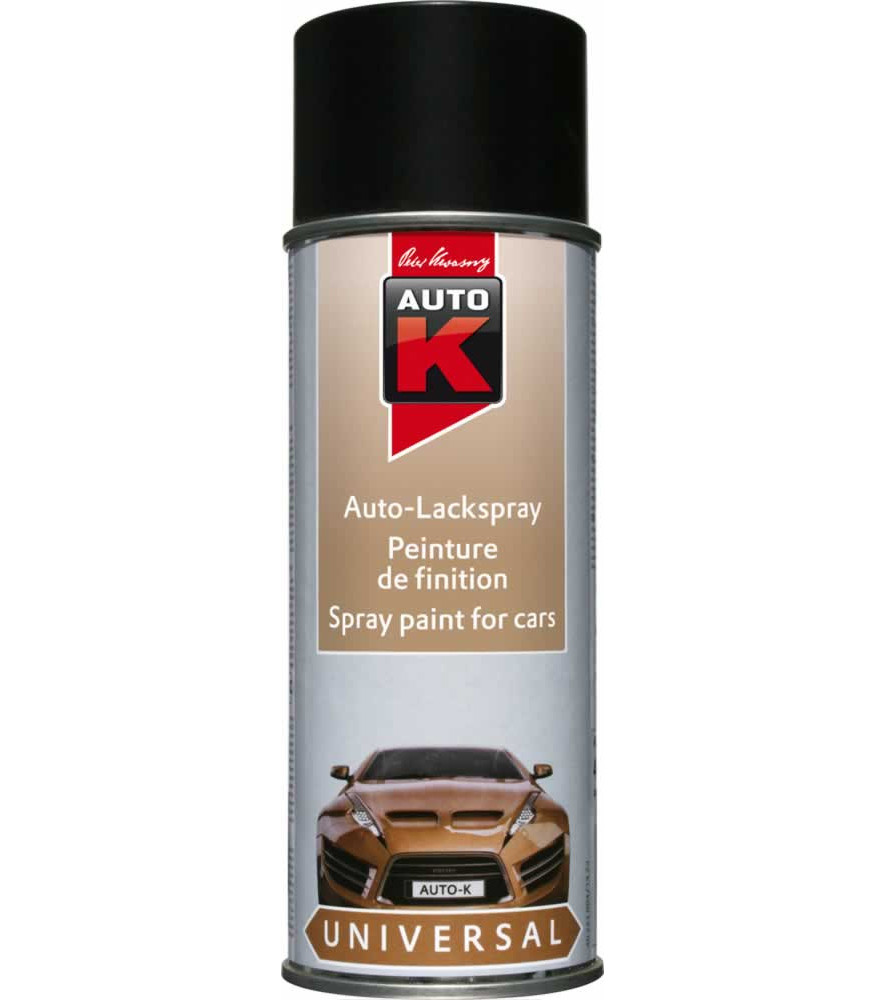 Peinture de finition AUTO-K 400ml noir satiné