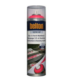 Peinture BELTON marquage TP & Forestier rouge néon 0,5L