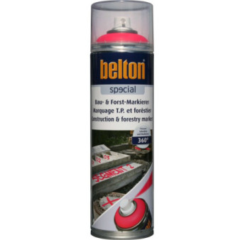 Peinture BELTON marquage TP & Forestier rouge néon 0,5L