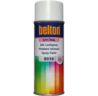 Peinture BELTON spectral brillant RAL 9016 blanc signalisation 400ml