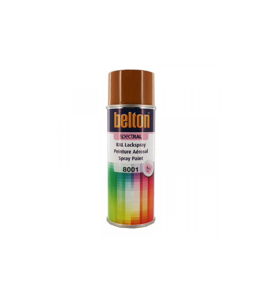 Peinture BELTON spectral brillant RAL 8001 brun terre de sienne 400ml