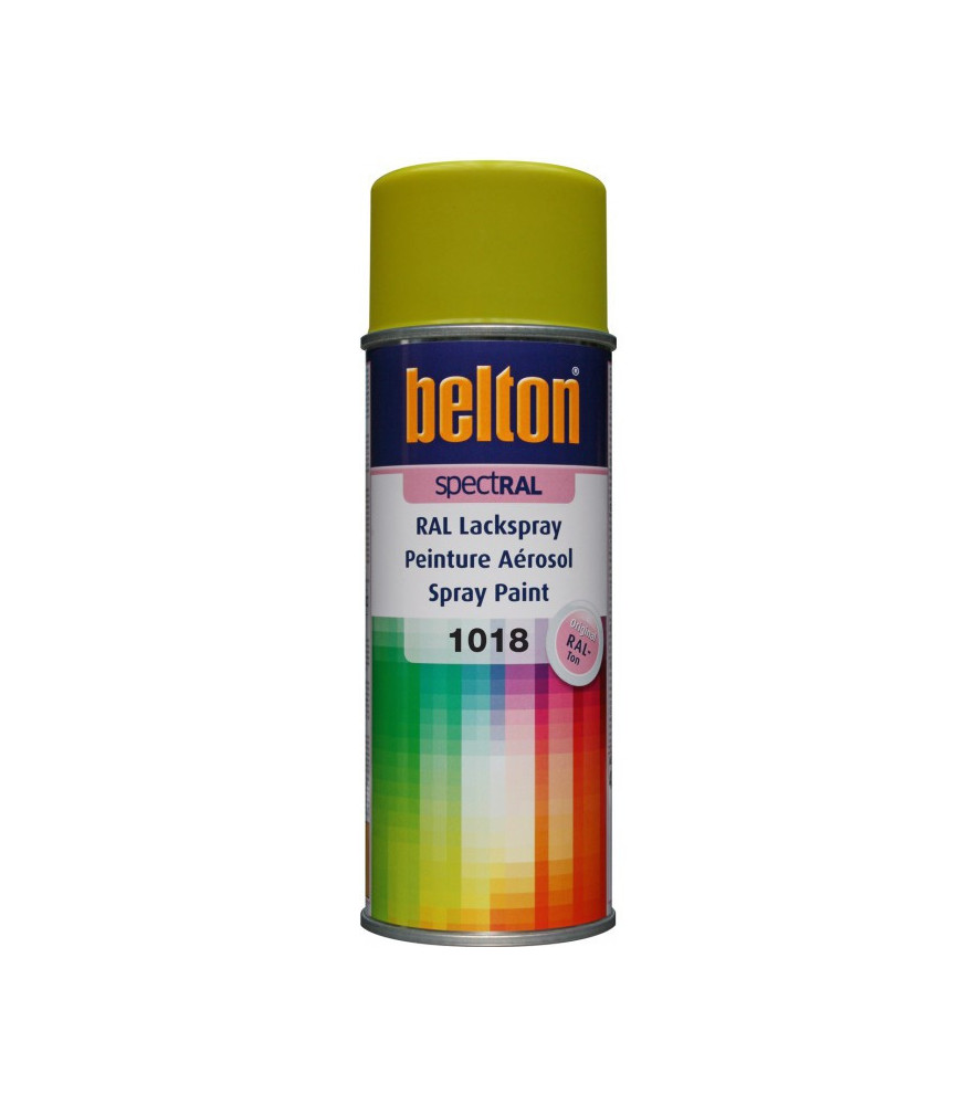 Peinture BELTON spectral brillant RAL 1018 jaune zinc 400ml