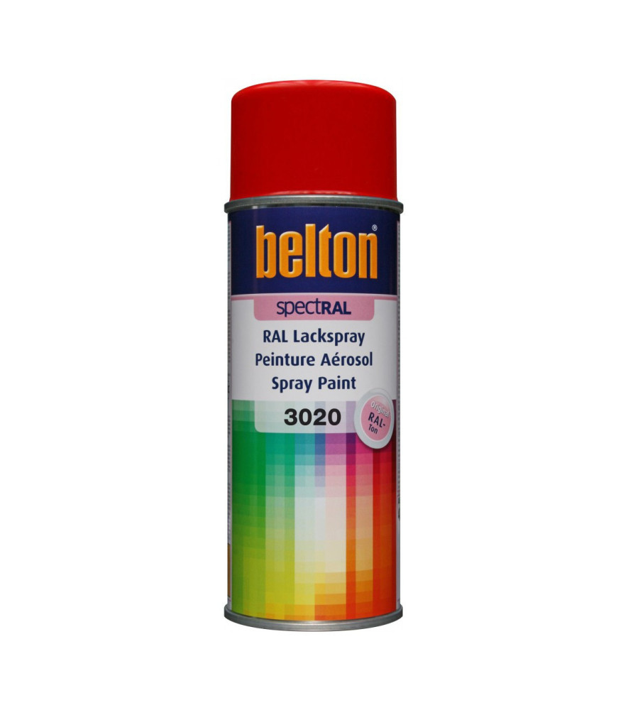 Peinture BELTON spectral brillant RAL 3020 rouge signalisation 400ml