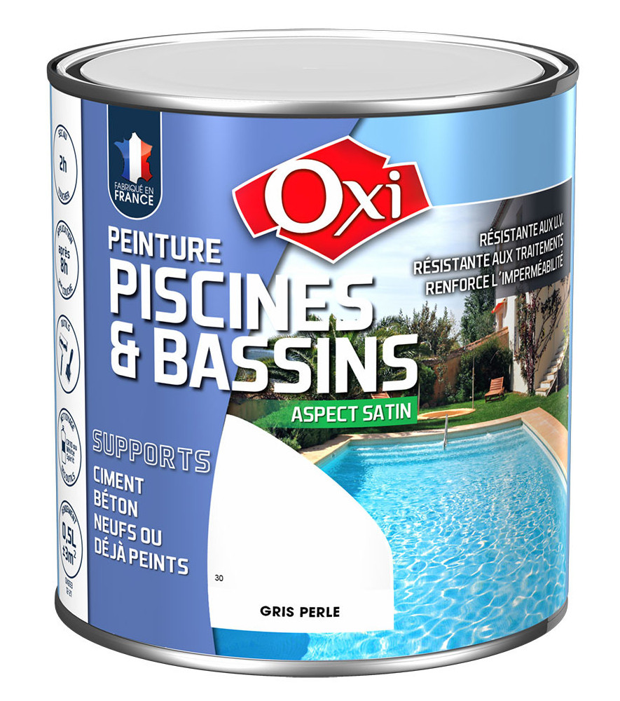 Peinture OXI spéciale piscines et bassins gris clair 0,5L