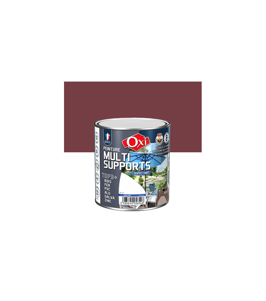 Peinture OXI multi-supports Top3+ Bordeaux mat 0,5L