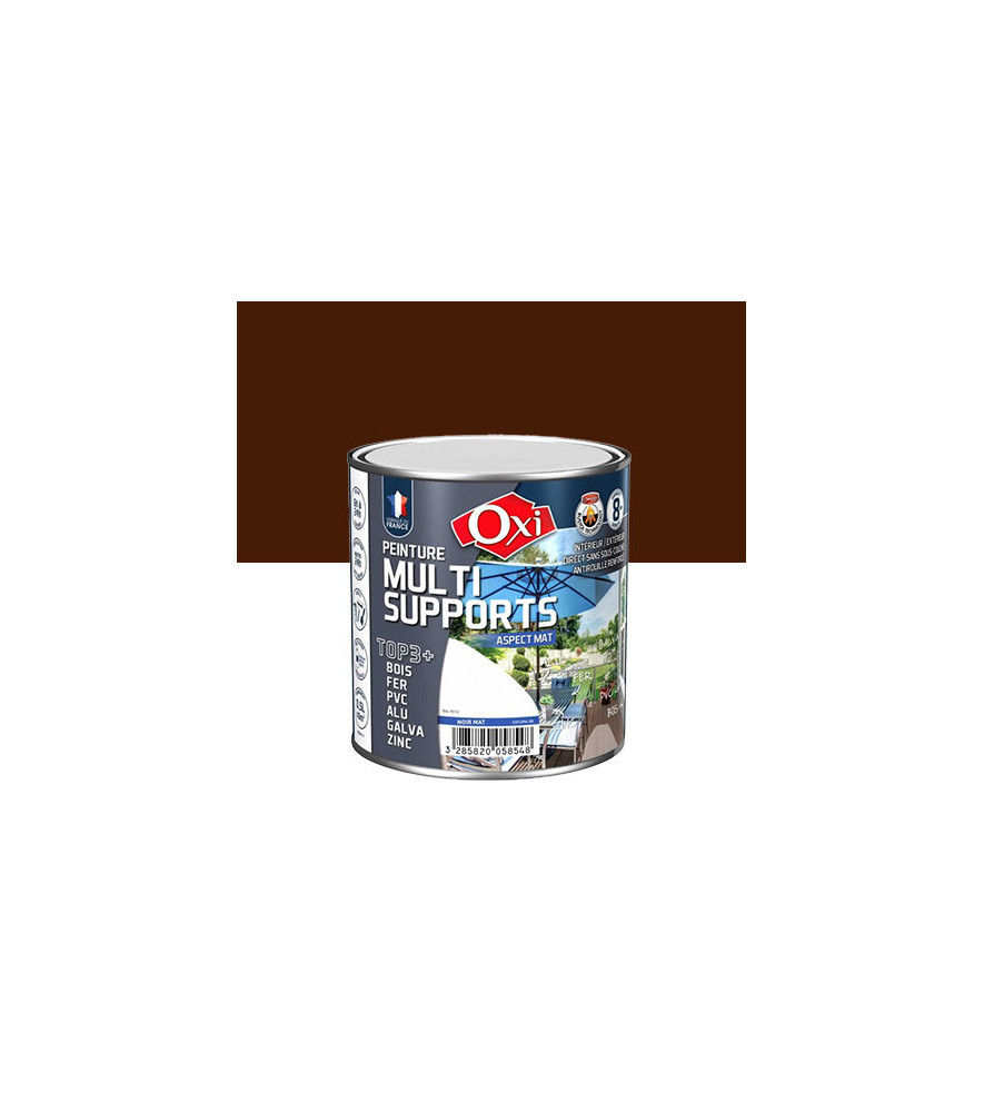 Peinture OXI multi-supports Top3+ brun mat 0,5L