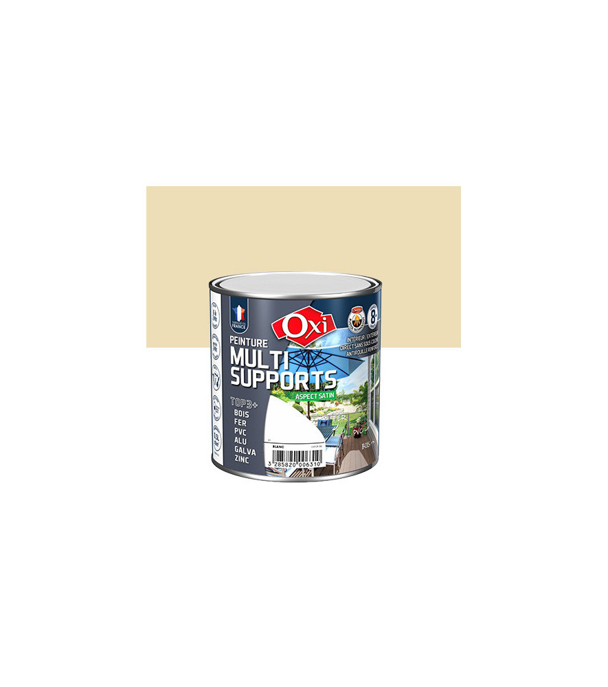 Peinture OXI multi-supports Top3+ blanc crème satin 0,5L