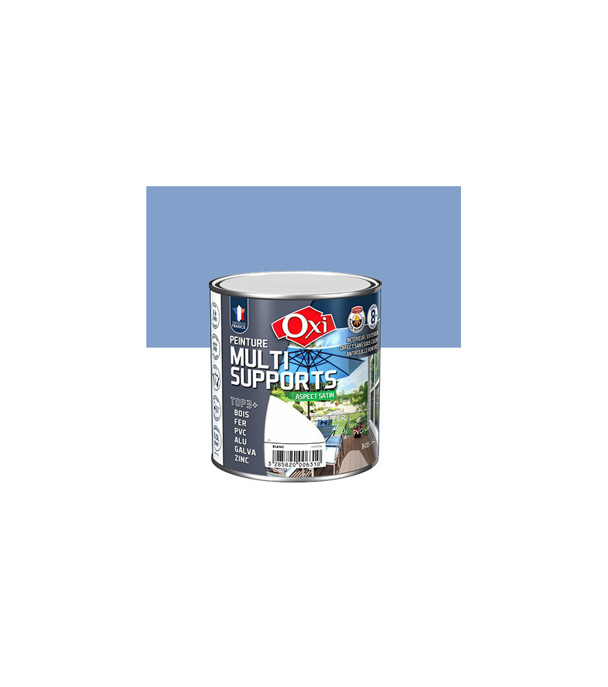 Peinture OXI multi-supports Top3+ bleu lavande satin 0,5L