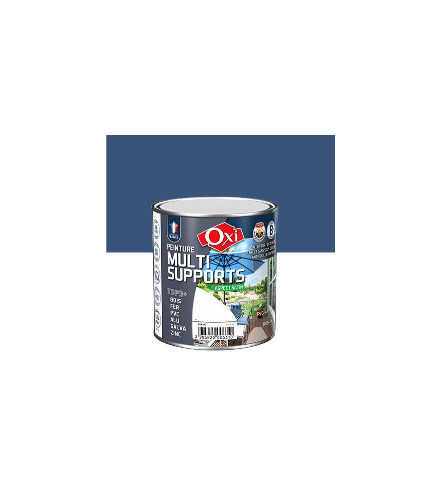 Peinture OXI multi-supports Top3+ bleu vif satin 0,5L