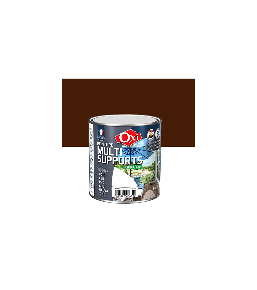 Peinture OXI multi-supports Top3+ brun satin 0,5L