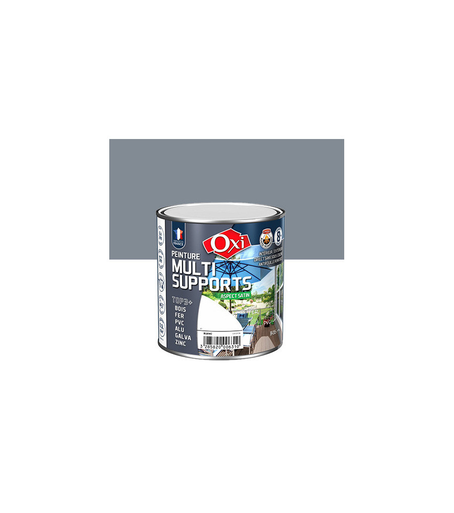 Peinture OXI multi-supports Top3+ gris foncé satin 0,5L