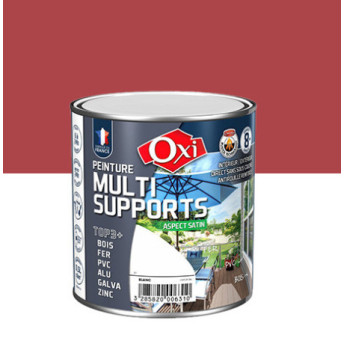 Peinture OXI multi-supports Top3+ rouge vif satin 0,5L