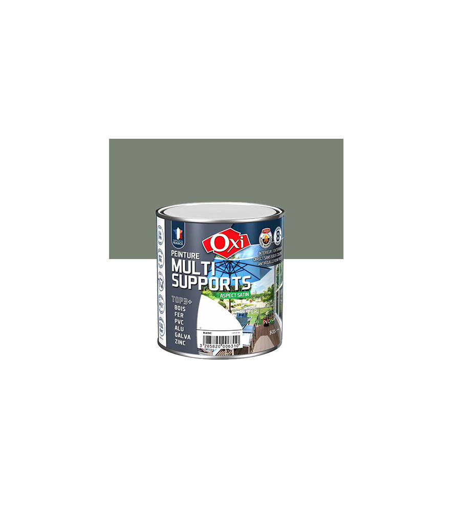 Peinture OXI multi-supports Top3+ vert de gris satin 0,5L