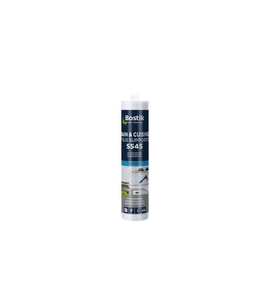 Mastic BOSTIK S545 sanitaire tous supports blanc 300ml