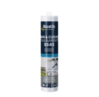 Mastic BOSTIK S545 sanitaire tous supports blanc 300ml