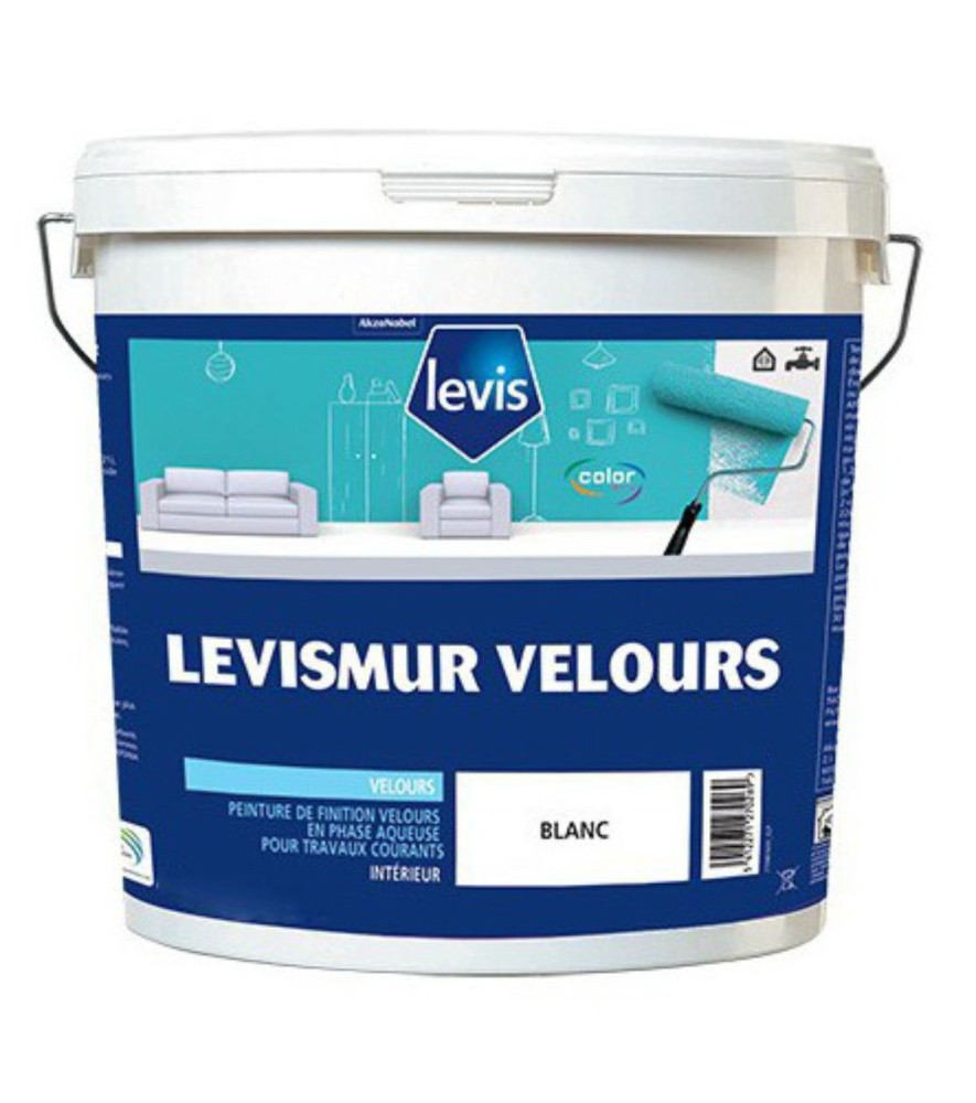 Peinture LEVIS Levismur velours blanc 15L