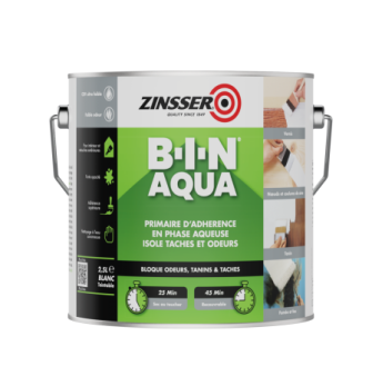 Primaire d'accrochage isolant en phase aqueuse ZINSSER BIN Aqua blanc 2,5L