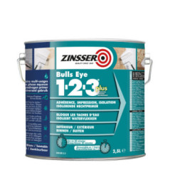 Primaire isolant ZINSSER Bulls Eye 1-2-3 PLUS blanc 2,5L