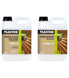 Vitrificateur PLASTOR PRIMO-T3+ escalier bi-composant 5L (2,5L ppdt A + 2,5L pdt B)