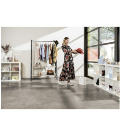 Revêtement de sol GERFLOR Création 40 rigide acoustique Bloom Uni Taupe paquet de 2,04m² dalles de 73x39,9cm