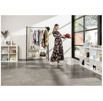 Revêtement de sol GERFLOR Création 40 rigide acoustique Bloom Uni Taupe paquet de 2,04m² dalles de 73x39,9cm