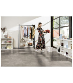 Revêtement de sol GERFLOR Création 55 rigide acoustique Bloom Uni Taupe paquet de 1,67m² dalles de 91,4x45,7cm