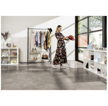 Revêtement de sol GERFLOR Création 55 rigide acoustique Bloom Uni Taupe paquet de 1,67m² dalles de 91,4x45,7cm