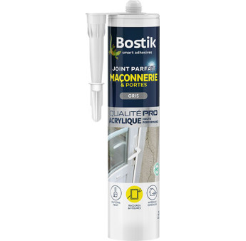 BOSTIK Joint Parfait Maçonnerie et portes gris 280ml