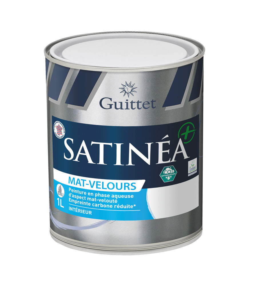 Peinture GUITTET Satinéa+ BC mat velours blanc 1L