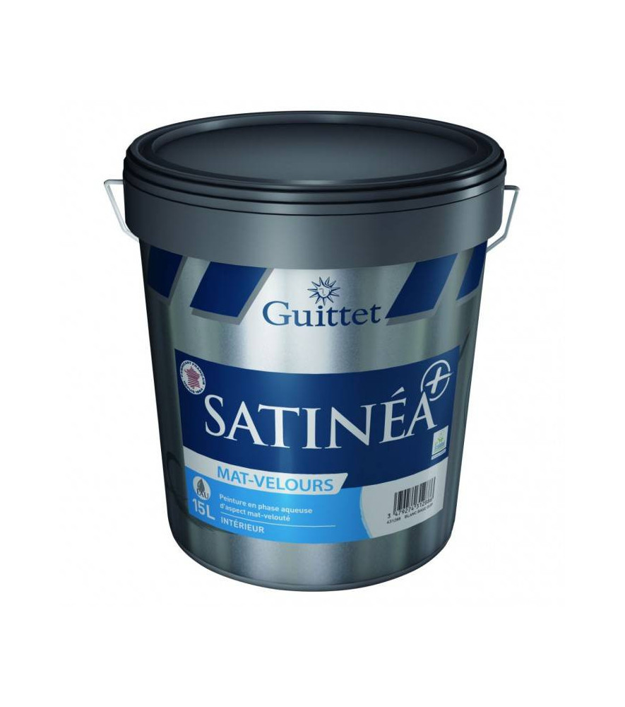 Peinture GUITTET Satinéa+ mat velours blanc 15L