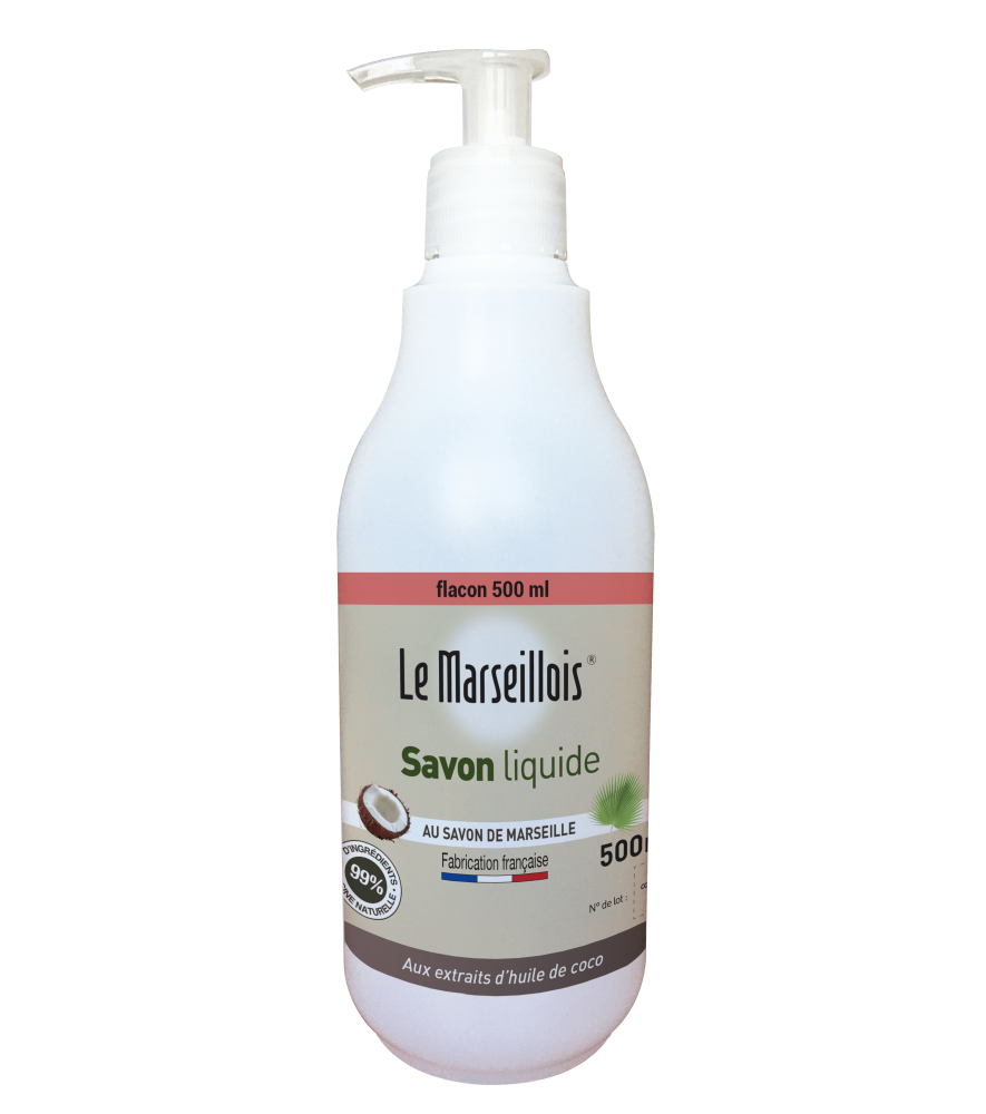 Flacon vide Savon Liquide de Marseille LE MARSEILLOIS 500ml