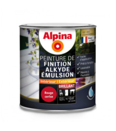 Peinture alkyde émulsion brillant ALPINA 0,5L rouge cerise