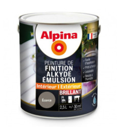 Peinture alkyde émulsion brillant ALPINA 2,5L écorce