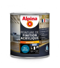 Peinture acrylique mat ALPINA 0,5L bleu pétrole