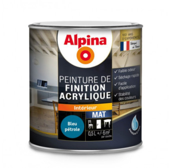 Peinture acrylique mat ALPINA 0,5L bleu pétrole