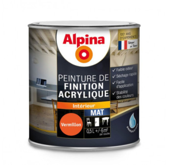 Peinture acrylique mat ALPINA 0,5L vermillon