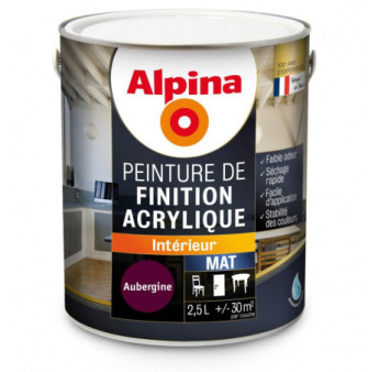 Peinture acrylique mat ALPINA 2,5L aubergine