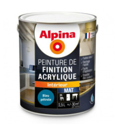 Peinture acrylique mat ALPINA 2,5L  bleu pétrole