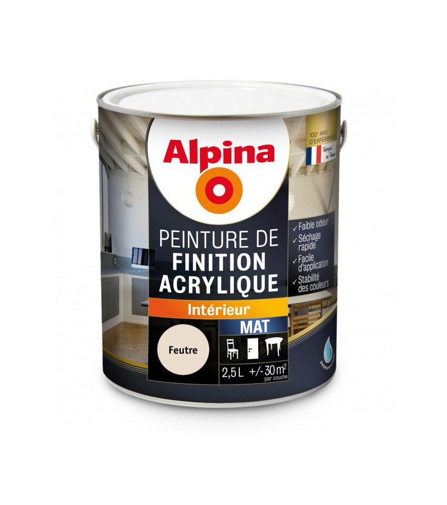 Peinture acrylique mat ALPINA 2,5L feutre