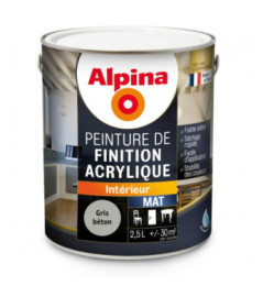 Peinture acrylique mat ALPINA 2,5L gris béton