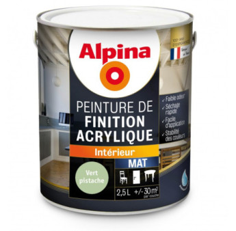 Peinture acrylique mat ALPINA 2,5L vert pistache