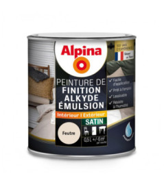 Peinture alkyde émulsion satin ALPINA 0,5L feutre