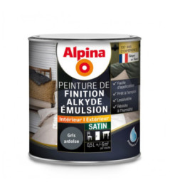 Peinture alkyde émulsion satin ALPINA 0,5L gris ardoise