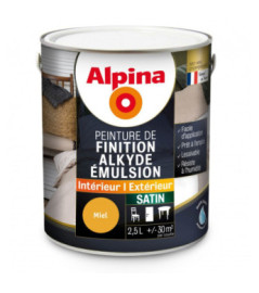 Peinture alkyde émulsion satin ALPINA 2,5L miel