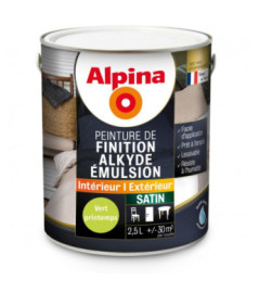 Peinture alkyde émulsion satin ALPINA 2,5L vert printemps