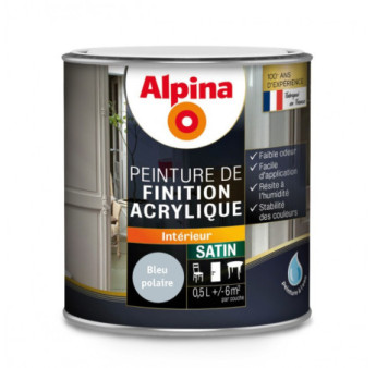 Peinture acrylique satin ALPINA 0,5L bleu polaire