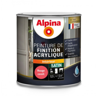 Peinture acrylique satin ALPINA 0,5L rouge corail