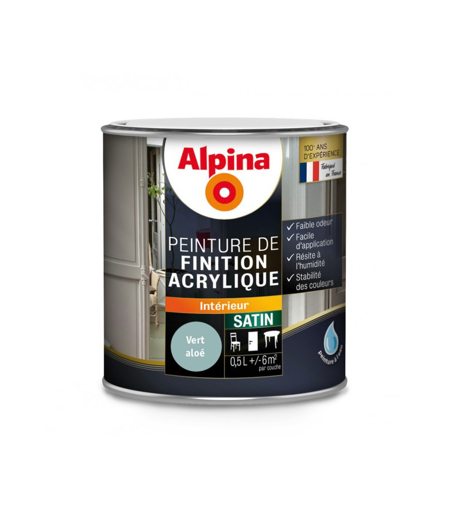 Peinture acrylique satin ALPINA 0,5L vert aloe