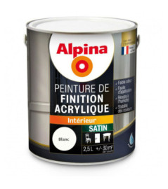 Peinture acrylique satin ALPINA 2,5L blanc