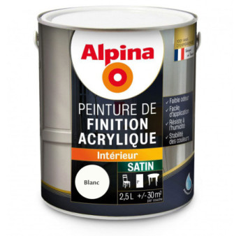 Peinture acrylique satin ALPINA 2,5L blanc